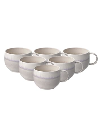 6er Set Kaffeetassen Perlemor Sand in Beige 190 ml