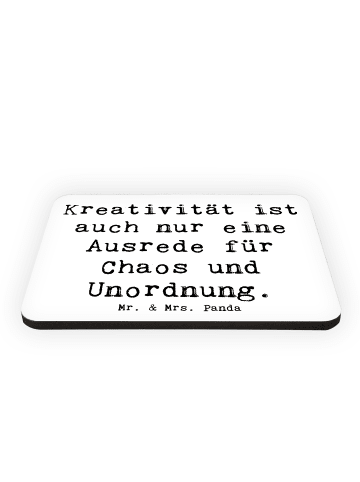 Mr. & Mrs. Panda Kühlschrankmagnet Spruch Kreativität und Chaos ... in Weiß
