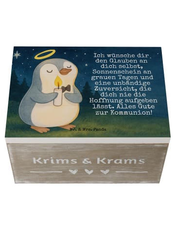 Mr. & Mrs. Panda Ordnungsbox Pinguin Kommunion Design mit Spruch in Weiß