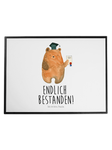 Mr. & Mrs. Panda schreibtischunterlage Bär Prüfung mit Spruch in Weiß