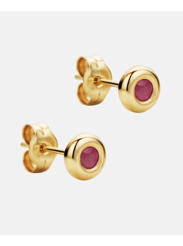 Diamant L'éternel Ohrstecker aus 375 Gelbgold mit Rubin