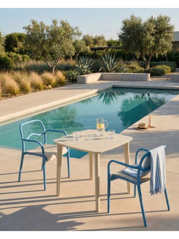 Beliani 2er-Set Esszimmerstuhl THASOS in Blau/Beige