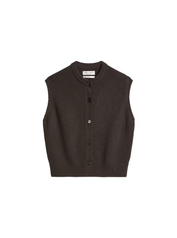 Marc O'Polo Ärmelloser Cardigan regular in Stone Brown Melange