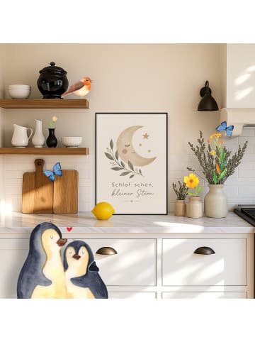 Mr. & Mrs. Panda Artprint Mond ruhig Design mit Spruch in Weiß
