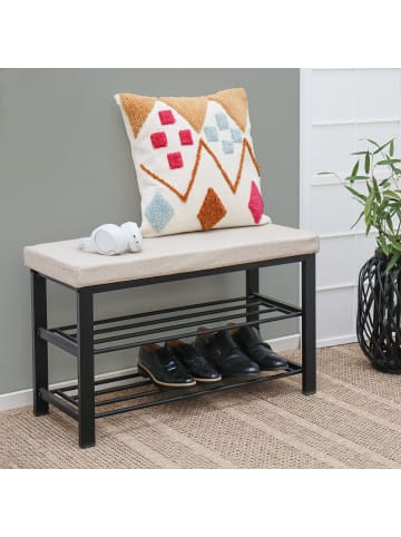 DuneDesign Schuhregal mit Sitzbank Lund in Beige