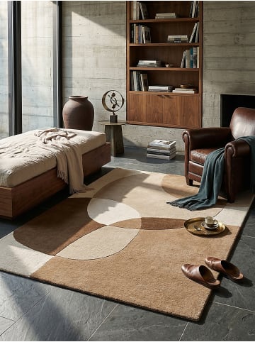 KADIMA DESIGN Teppich Wolle Handgetuftet AIRE Abstrakt Wohnzimmer Modern in Natur