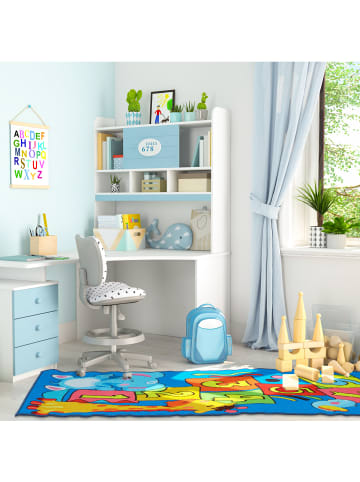 relaxdays Kinderteppich "Hüpfkästchen" in Bunt - (B)179 x (T)67 cm