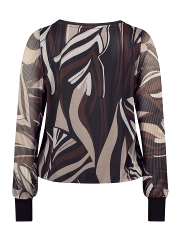 Betty Barclay Langarm-Shirt mit Plissee in Taupe/Black