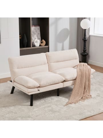 ABRIHOME Klappbares Schlafsofa Couch Sofa mit luftdurchlässiger Sitzfläche in Beige