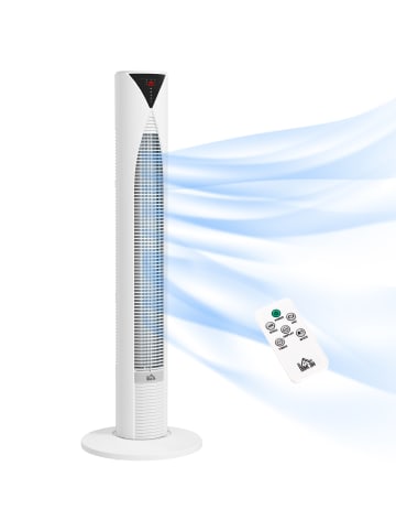 HOMCOM Turmventilator-Ø18 x 78,5H cm-Weiß