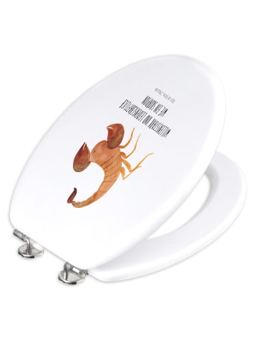 Mr. & Mrs. Panda Toilettenbrille Sternzeichen Skorpion mit Spruch in Weiß