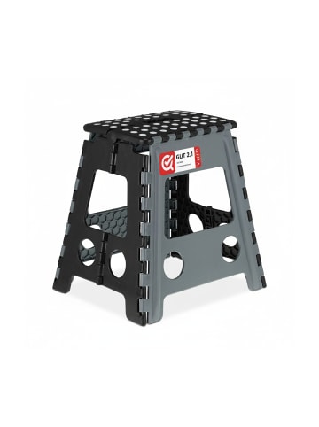 relaxdays 2 x Klapphocker in Schwarz/ Grau - (B)39 x (H)39 cm x (T)32 cm