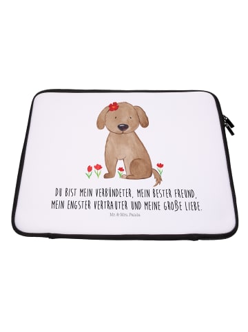 Mr. & Mrs. Panda Notebook Tasche Hund Dame mit Spruch in Weiß