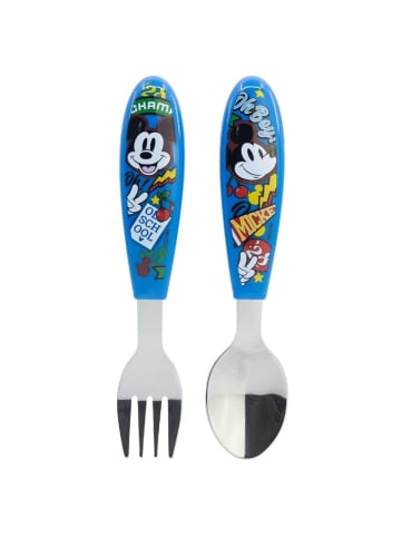 Disney Mickey Mouse Disney Mickey Mouse Kinderbesteck Set 2-teilig – Löffel & Gabel in Blau
