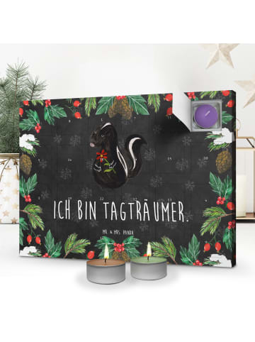 Mr. & Mrs. Panda Adventskalender Stinktier Blume mit Spruch in Kreidetafel