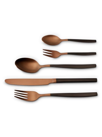 Echtwerk 30 tlg. Set Tafelbesteck "Positano Due" in Bronze/Schwarz