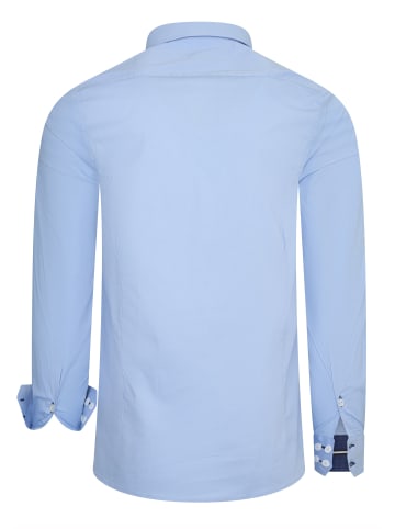 Rusty Neal Freizeit Hemd mit Eleganten Kontrast Elementen in Hell Blau