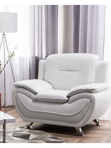 Beliani Sessel LEIRA in Weiß/Silber - (W) 108 x (H) 88 x (L) 84 cm