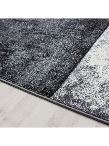 KADIMA DESIGN Teppich Kurzflor Waschbar Karo LATEMAR Strapazierfähig OEKO-TEX in Grau