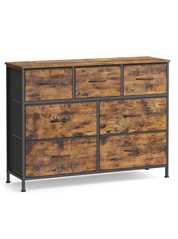 SONGMICS Kommode Bellah in Vintagebraun-Tintenschwarz - (B)98.9 x (H)73.8 x (T)30 cm