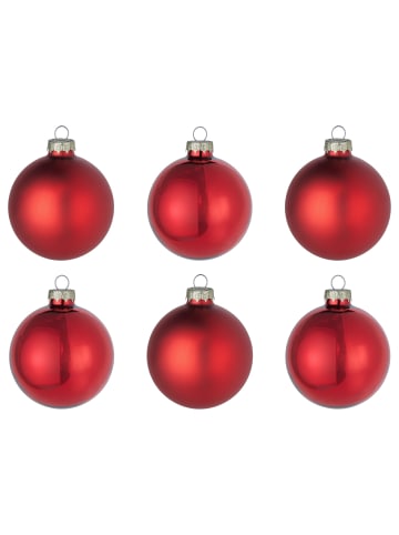 Butlers Weihnachtskugel HANG ON 6er-Set in Rot