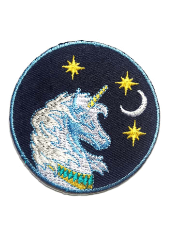 Catch the Patch Einhorn KinderApplikation Bügelbild inBlau