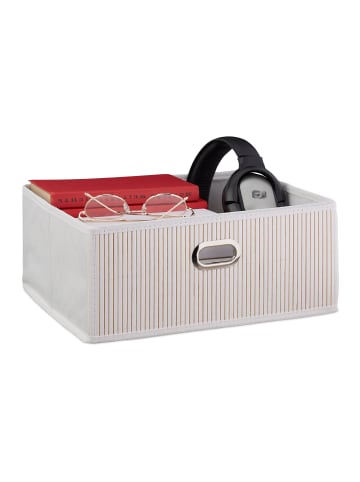 relaxdays 3 x Aufbewahrungskorb in Weiß - (B)31 x (H)14 x (T)31 cm