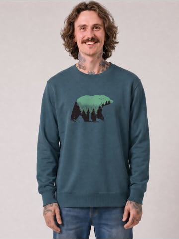 wat? Apparel Sweatshirt Waldbär in Petrol