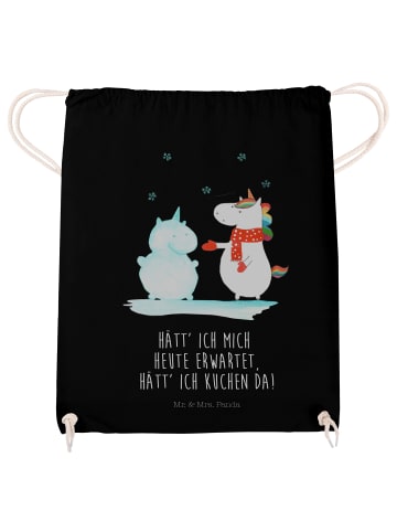Mr. & Mrs. Panda Stoffbeutel Einhorn Schneemann mit Spruch in Schwarz