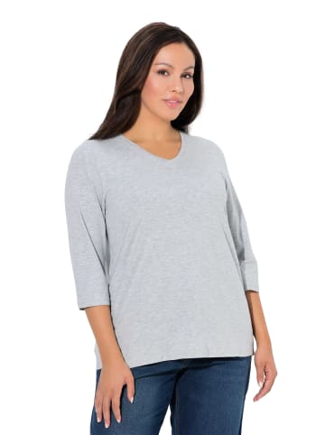 Ulla Popken Shirt in hellgrau mélange