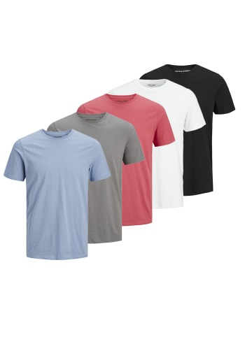 Jack & Jones Jack & Jones Shirts Organic Basic T-Shirt Rundhals Fünferpack in mehrfarbig