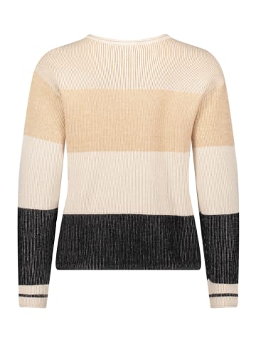 Betty Barclay Strickpullover mit Rippenstruktur in Patch Black/Beige