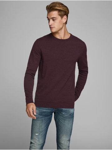 Jack & Jones Dünner Langarm Strickpullover Basic JJEBASIC in Weinrot