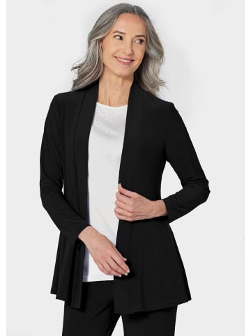 GOLDNER Kurzgröße:  Leichte Shirtjacke lila mit Stretch in schwarz