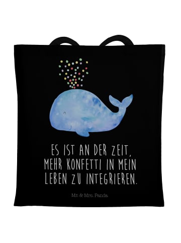 Mr. & Mrs. Panda Schultasche Wal Konfetti mit Spruch in Schwarz