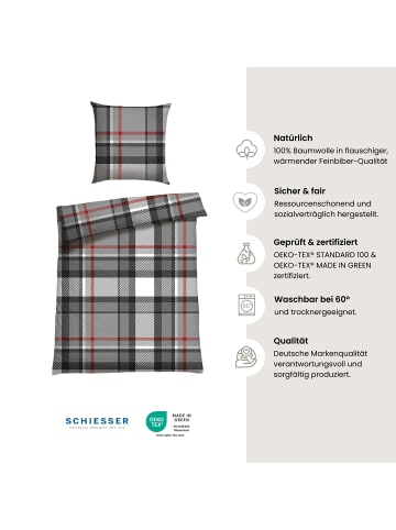 Schiesser Feinbiber-Bettwäsche-Set Talisa in Grau