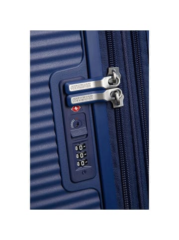 American Tourister Soundbox - 4-Rollen-Trolley 67 cm erw. (gelb) in midnight navy