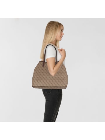Guess Victtoria Shopper Tasche 40 cm in latte logo-brown