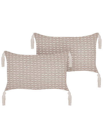Beliani 2er-Set Dekokissen HAKONE in Beige