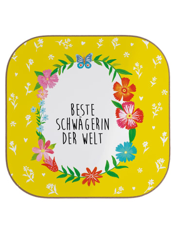 Mr. & Mrs. Panda gläseruntersetzer Schwägerin mit Spruch in Weiß