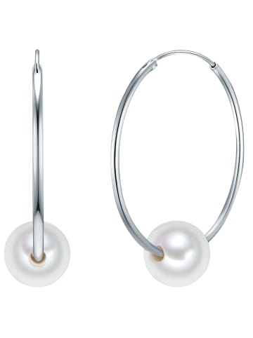 Valero Pearls Creolen aus Sterling Silber mit Süßwasser-Zuchtperle in silber