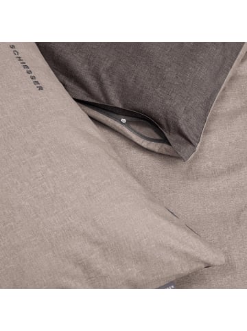 Schiesser Renforcé Bettwäscheset Doubleface in Taupe-Dunkelgrau