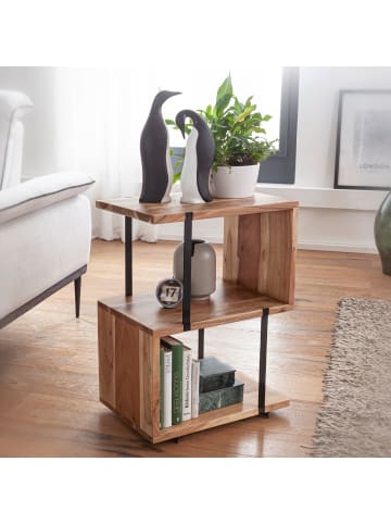 KADIMA DESIGN Beistelltisch | Akazie/Metall, S-Form, Loft, Design