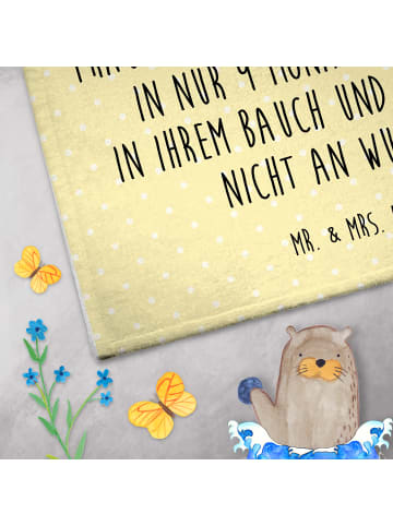 Mr. & Mrs. Panda gäste wc handtuch Storch mit Spruch in Gelb Pastell