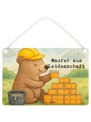 Mr. & Mrs. Panda Schild Maurer Leidenschaft Design mit Spruch in Weiß