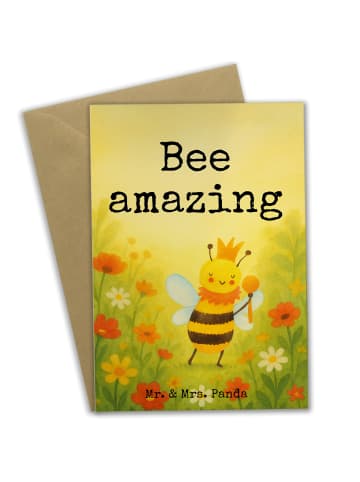 Mr. & Mrs. Panda Grußkarte Biene König Design mit Spruch in Weiß