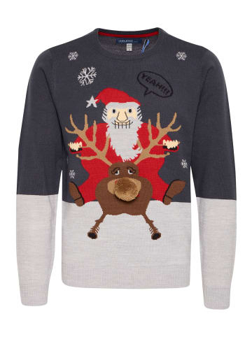 BLEND Strickpullover BHRudolph 20708182ME Strickpulli mit Weihnachtsmotiv in Blau