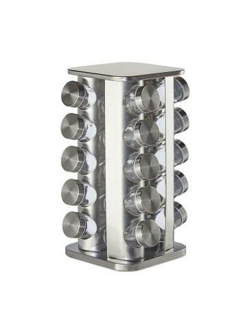 Gewürzkarussell mit 20 Gläsern in Silber
