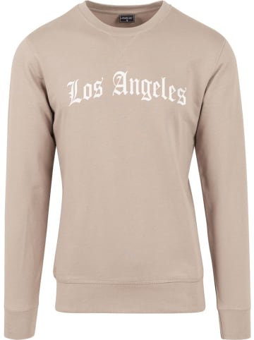 Mister Tee Pullover "Los Angeles Wording Crewneck" in Beige