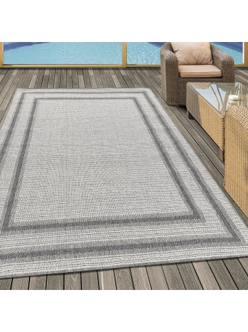 KADIMA DESIGN Teppich Outdoor Flachgewebe Bordüre Polypropylen Balkon in Creme